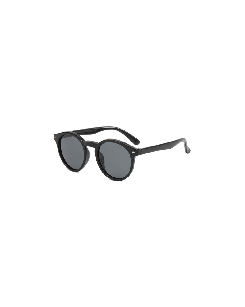 Evie - Black Round Flexible Sunglasses