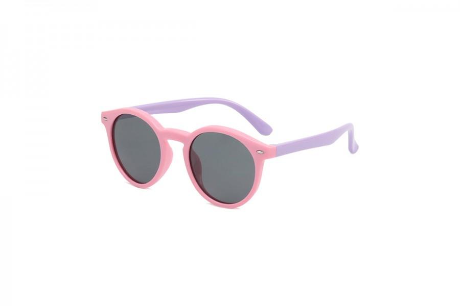 Evie - Pink Round Flexible Sunglasses