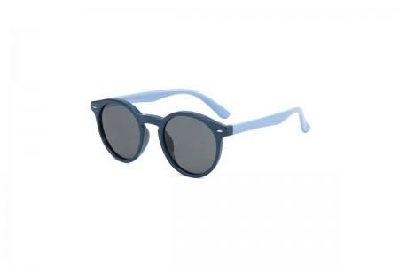 Evie - Navy Blue Round Flexible Kids Sunglasses