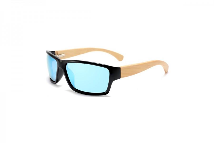 Bammed - Black Blue RV Bamboo Sport Sunglasses