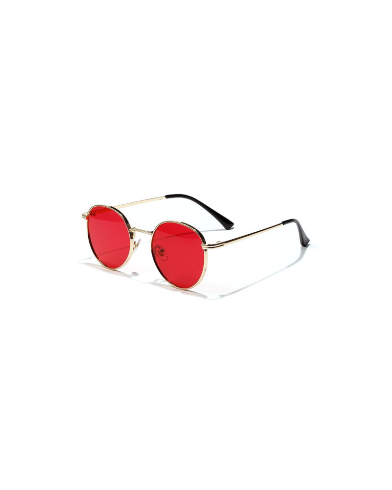 Harlow Red Lens Vintage Round Sunglasses