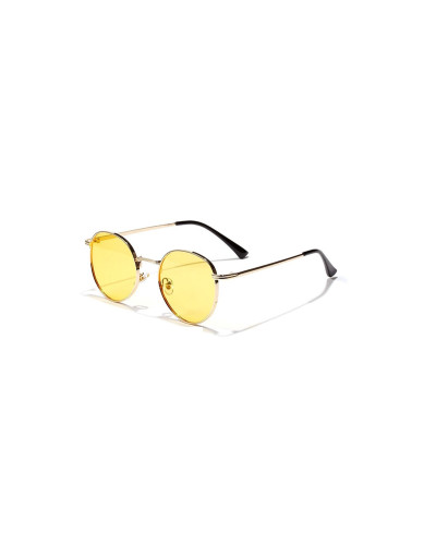 Harlow Yellow Lens Vintage Round Sunglasses