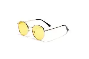 Harlow Yellow Lens Vintage Round Sunglasses