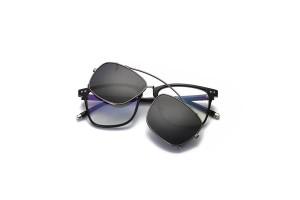 Raphael - Chrome TR90 TAC polarised Clip on Sunglasses - front