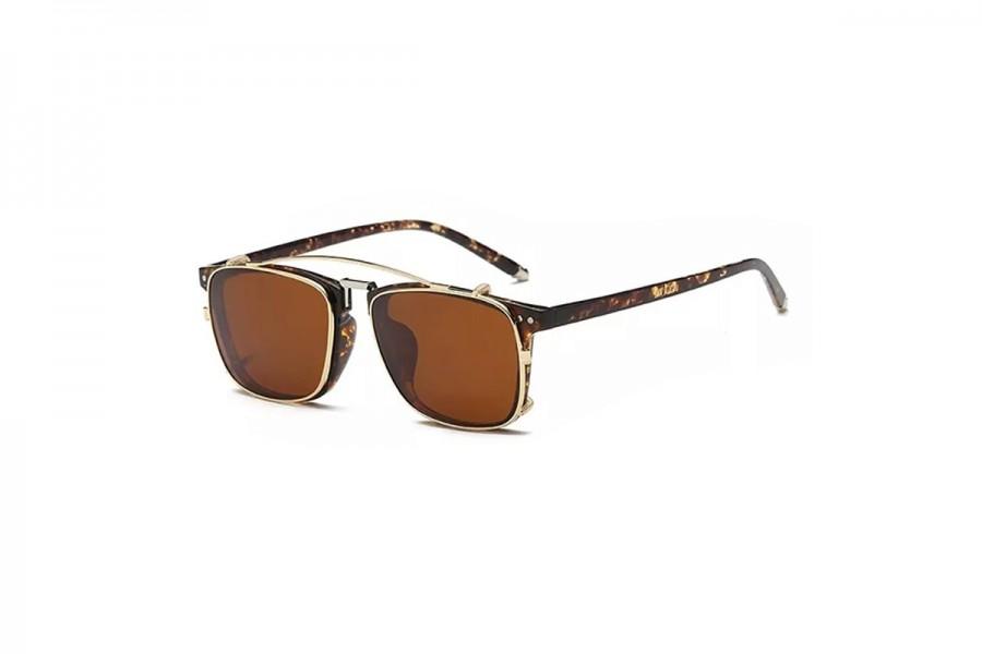 Raphael - Gold TR90 Frame TAC polarised Clip on Sunglasses
