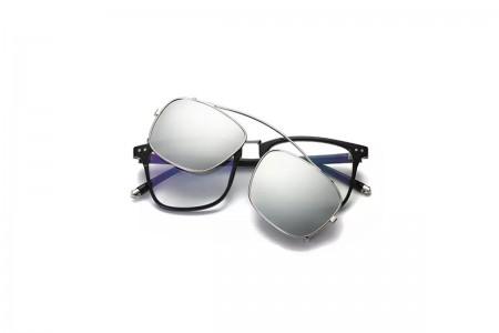 Raphael - Mirror TR90 Frame TAC polarised Clip on Sunglasses - front