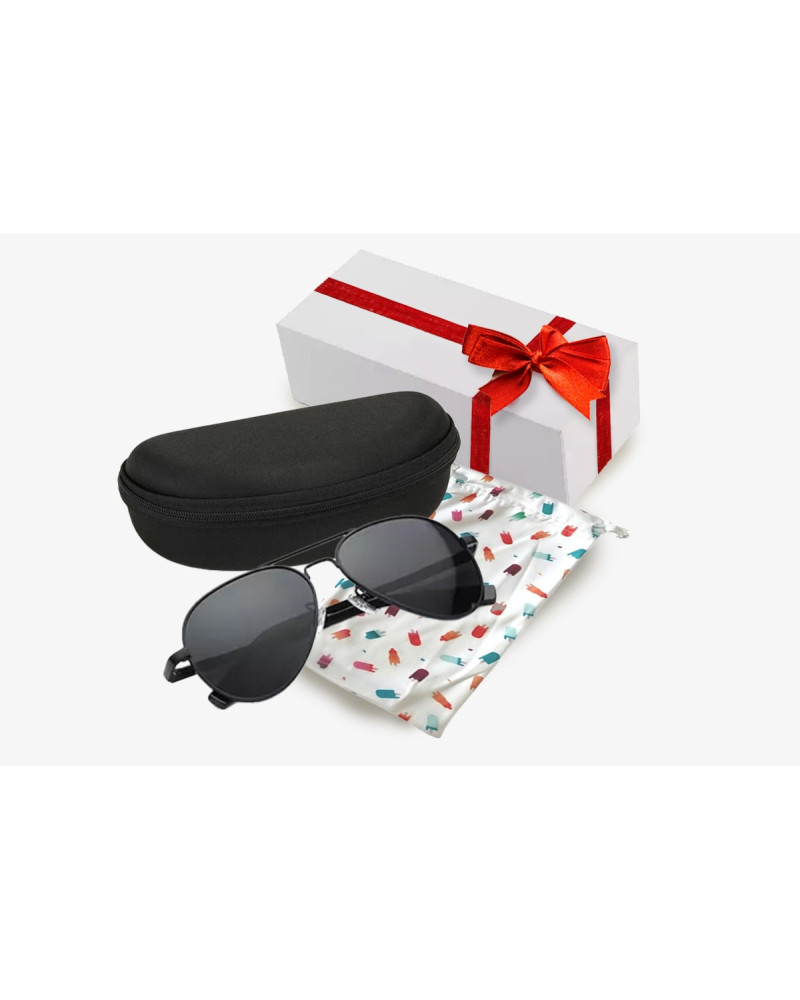 Premium Kids Gift Pack - Kids Aviator Black Polarised