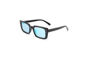 Mika - Black Blue RV Rectangular Sunglasses