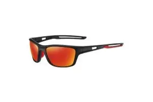 Sagan - Black Red RV Polarised Sports Sunglasses