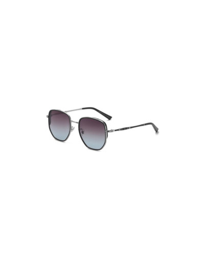 Kyle - Silver Black Polarised Round Metal Sunglasses