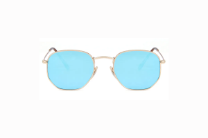 Drew - Blue RV Round Sunglasses Front