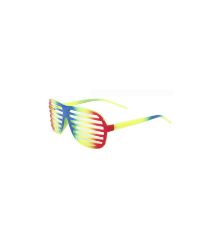 Rainbow Glow in the Dark Party Glasses - Mardi Gras Swirl