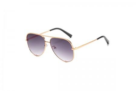 Lexi - Black Gold Oversized Aviator Sunglasses
