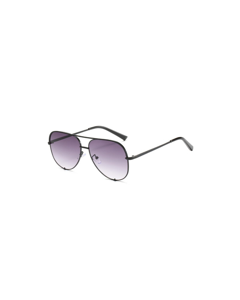 Lexi - Black Purple Oversized Aviator Sunglasses