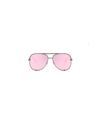 Lexi - Chrome Pink Oversized Aviator Sunglasses front