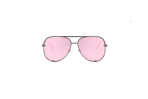 Lexi - Chrome Pink Oversized Aviator Sunglasses front