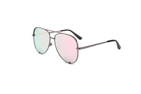 Lexi - Chrome Pink Oversized Aviator Sunglasses