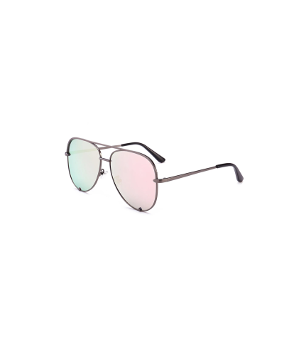 Lexi - Chrome Pink Oversized Aviator Sunglasses