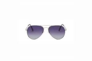 Foxx - Silver Blue Polarised Aviator Sunglasses