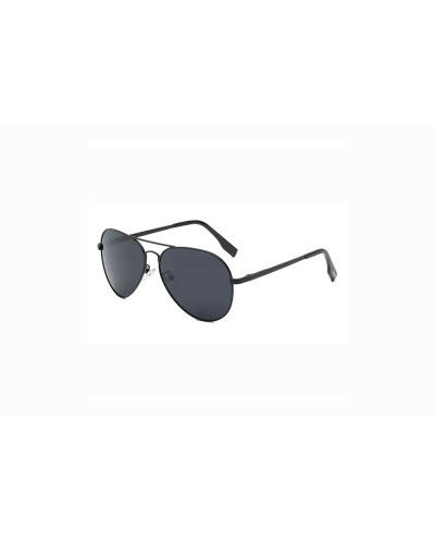 Black Polarised Aviator Sunglasses - Foxx