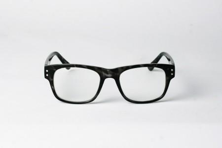 Justin - Black Tort Clear Lens Glasses front