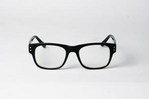 Justin - Black Clear Lens Glasses Front