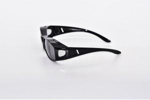 Polarised regular fitover sunglasses - Black side view