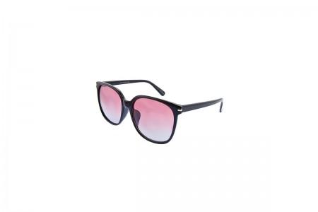 Meryl Black Oversized Women's Sunglasses Pink lens.