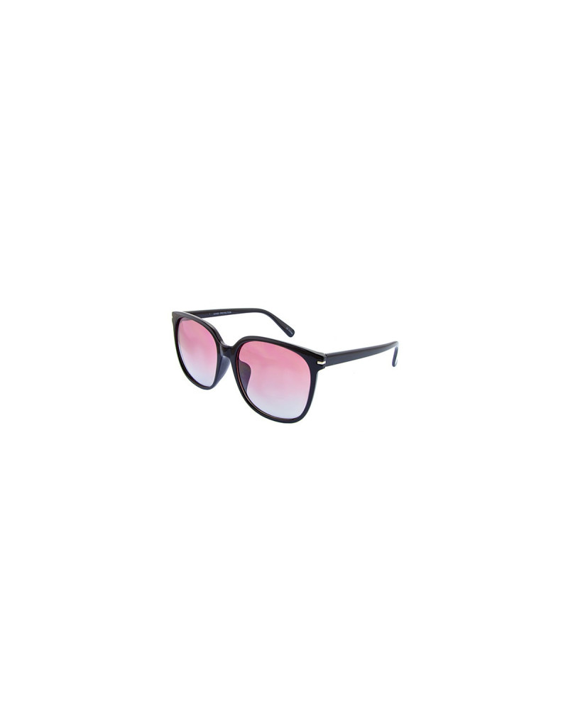 Meryl Black Oversized Women's Sunglasses Pink lens.