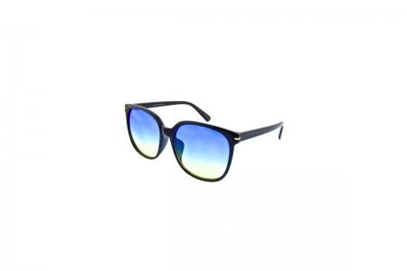 Meryl Black Oversized Women's Sunglasses Blue lens.