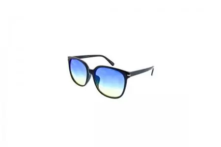 Meryl Black Oversized Women's Sunglasses Blue lens.
