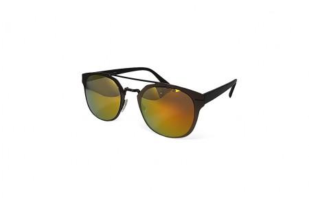 Retro Cross Bar Sunglasses  - Black Orange RV Side