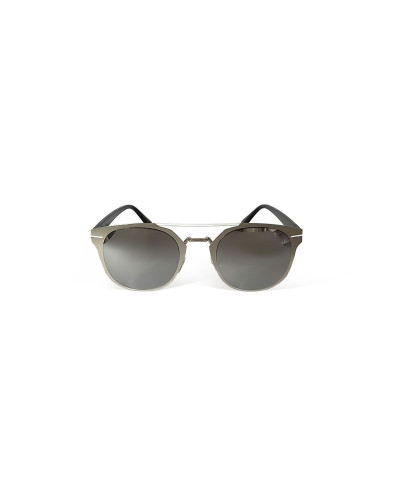 Retro Cross Bar - Black Silver Sunglasses front