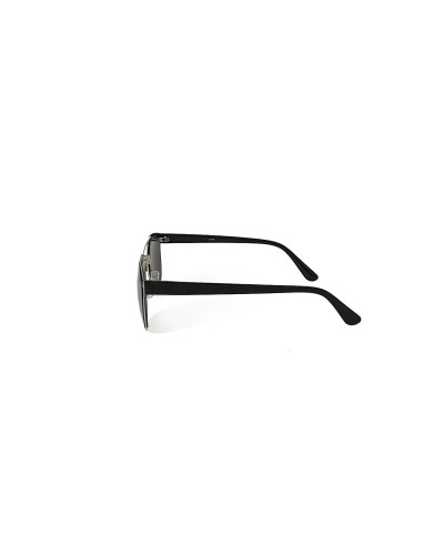 Retro Cross Bar - Black Silver Sunglasses side