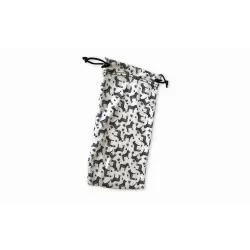 Soft Sunglasses Pouch - White Zebra Print