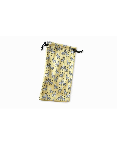 Llama soft children's sunglasses pouch  - Yellow