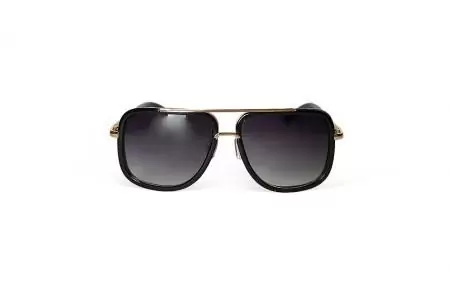 Knox - Black & Gold Oversized Aviator Sunglasses Front