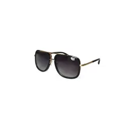 Knox - Black & Gold Oversized Aviator Sunglasses