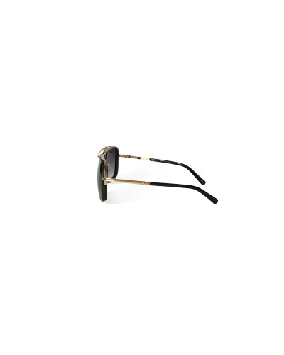 Knox - Black & Gold Oversized Aviator Sunglasses side