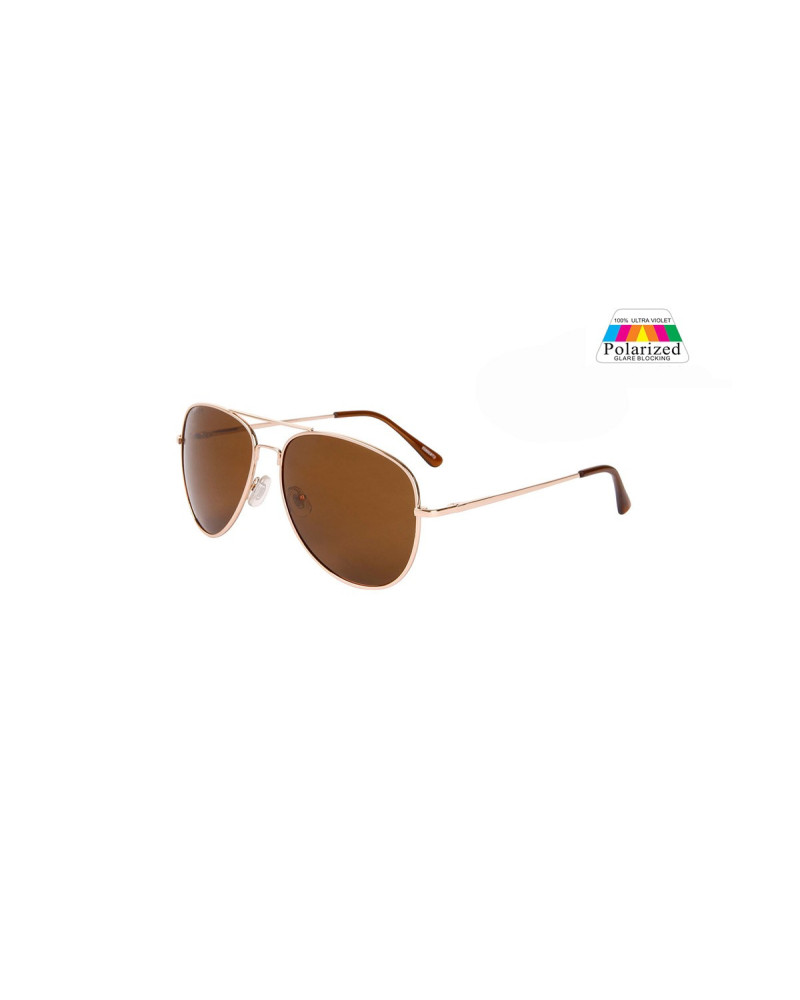 Pilot Aviator Sunglasses - Gold Polarised