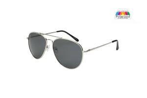 Pilot Aviator Sunglasses - Silver Polarised