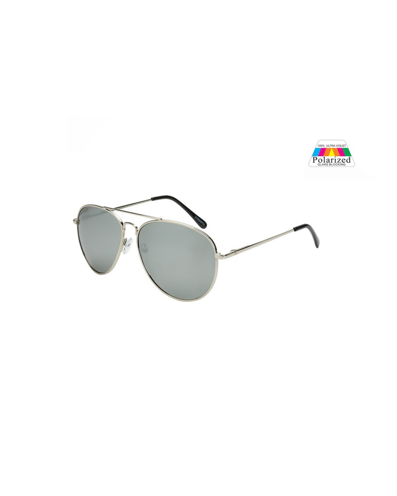 Pilot Aviator Sunglasses - Silver Mirror Polarised