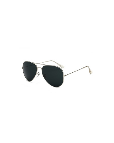 Hudson - Silver Black Aviator Sunglasses