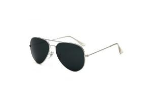Hudson - Silver Black Aviator Sunglasses