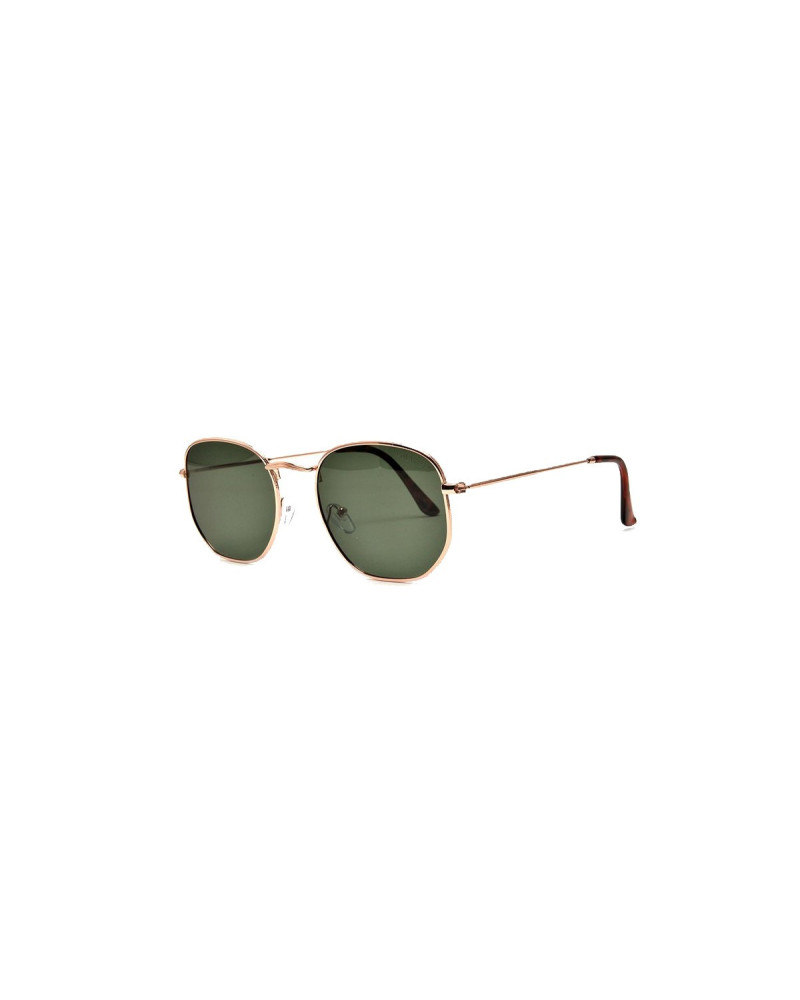 Drew - Gold Polarised Round Sunglasses