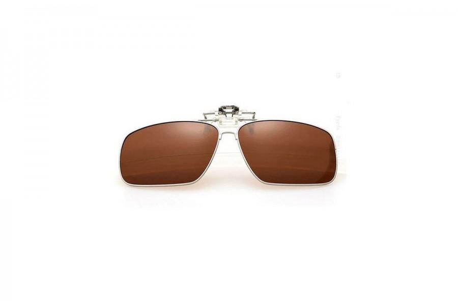 Donny - Large Polarized Clip-on Sunglasses - Brown