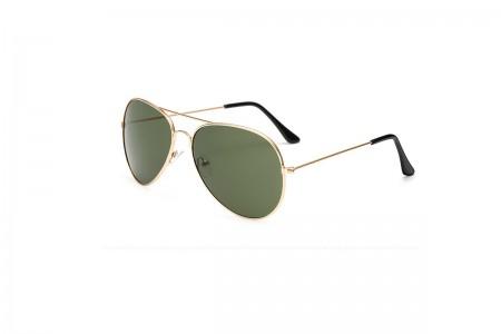 Thelma Gold Green Aviator Sunglasses