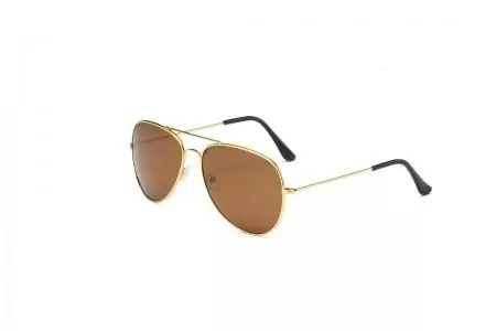 Gold Aviator with fixed hinge - brown lens