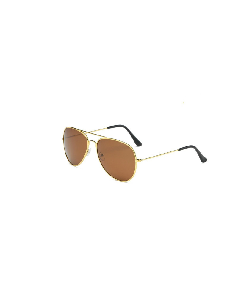 Gold Aviator with fixed hinge - brown lens