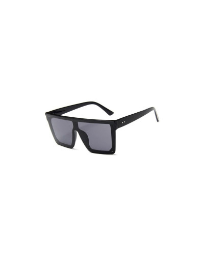 Jagger - Black Oversized Flat Top Sunglasses